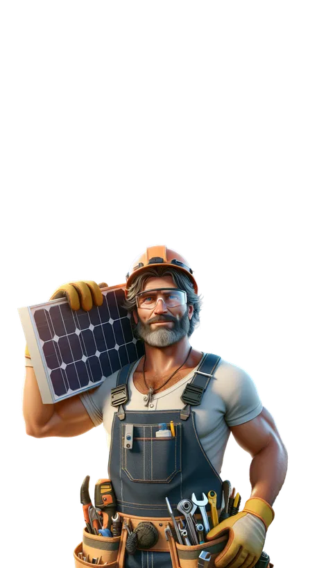 Technicien Clay Service portant un panneau photovoltaïque